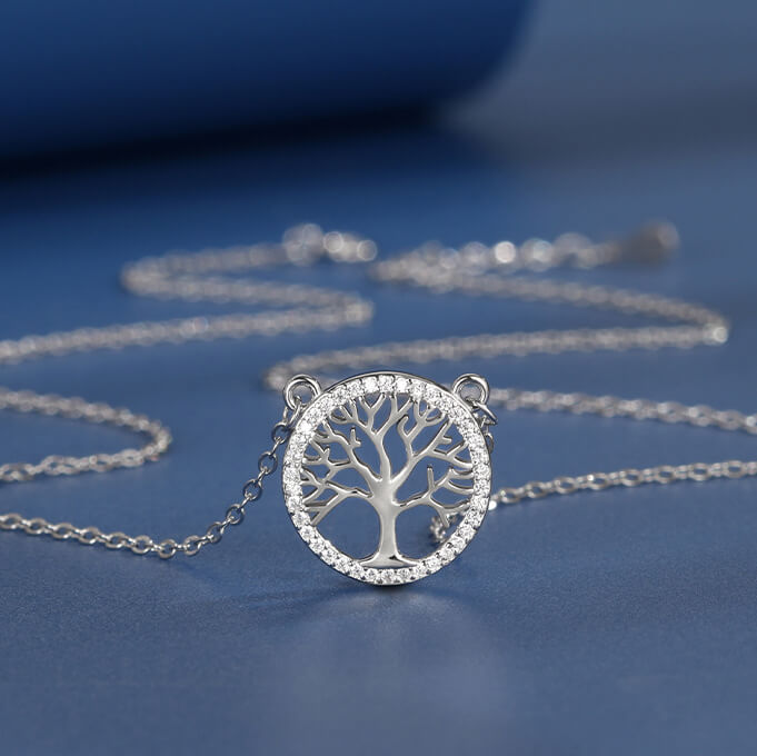 Family Tree of Life Bracelet 925 Sterling Silver Pendant Necklace Set 7