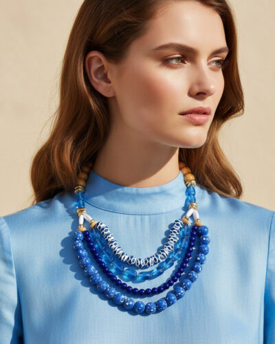 Fashion 4 Layer Chunky Collar Statement Beaded Necklace