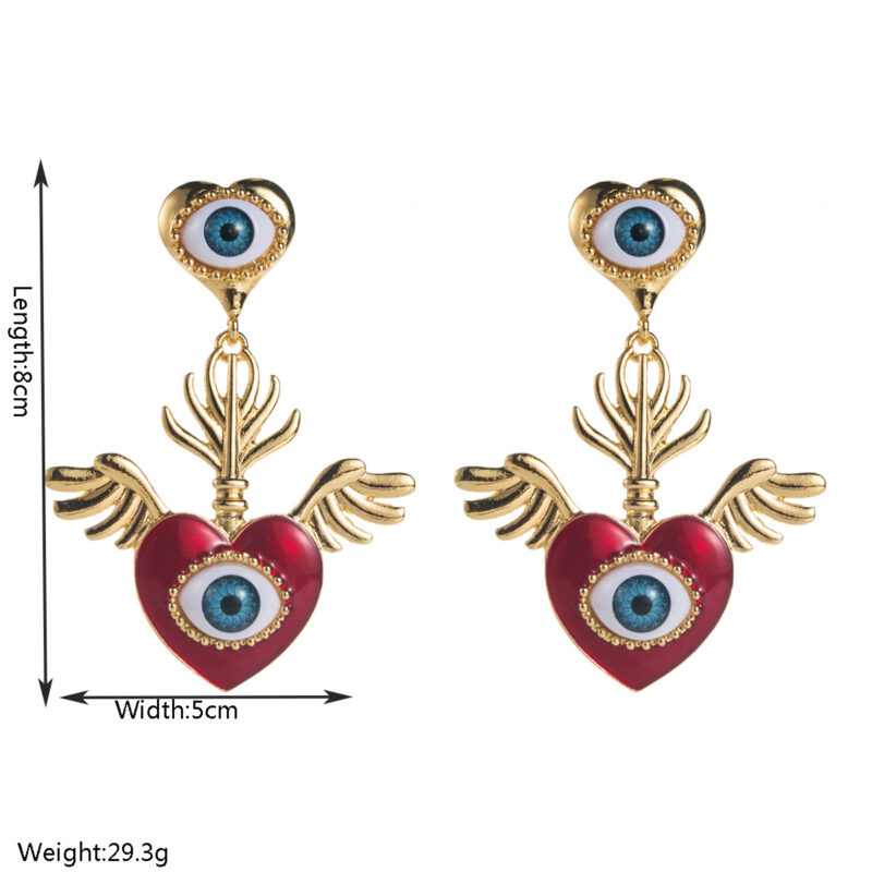 Gold Plated Evil Eye Pearl Bee Dangle Earrings Gift for Holiday 6