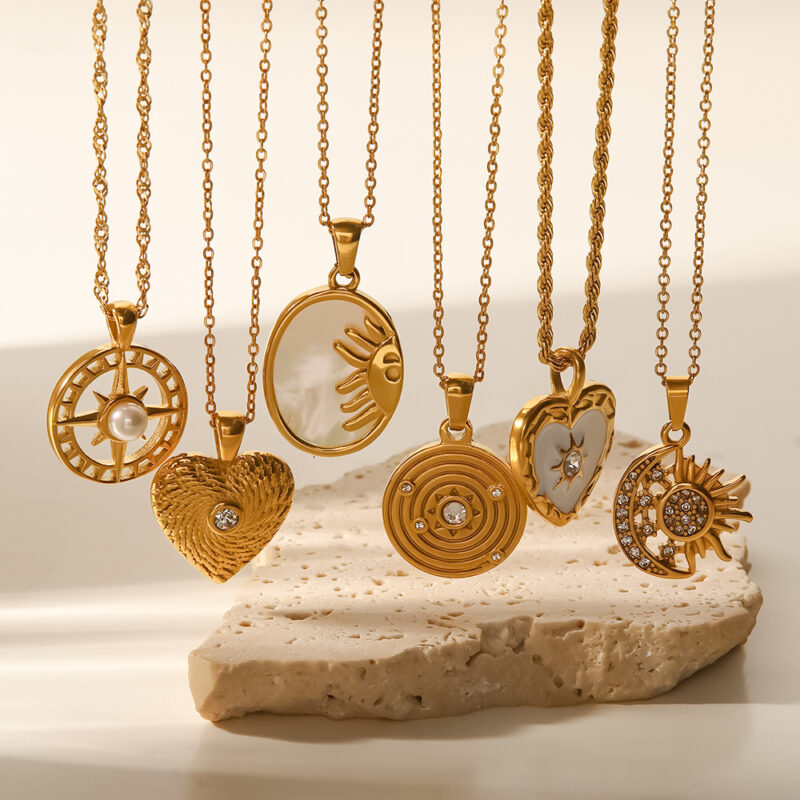 Gold Plated Stainless Steel Metal Pearl 18