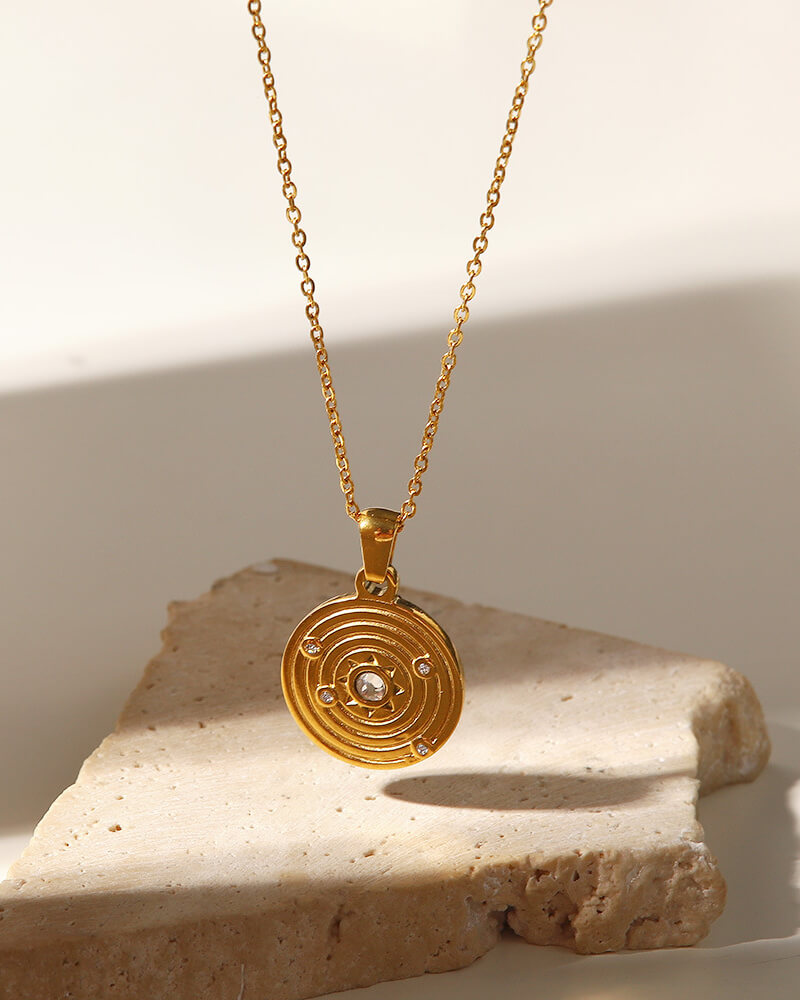 Gold Plated Stainless Steel Metal Pearl Sun Moon Boho Beach Chain - Image 10