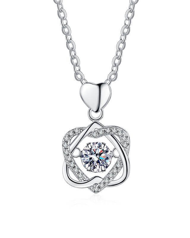 Love Moissanite Heart Necklaces Anniversary Jewelry Gift - Image 4
