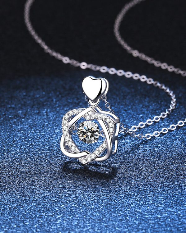 Love Moissanite Heart Necklaces Anniversary Jewelry Gift