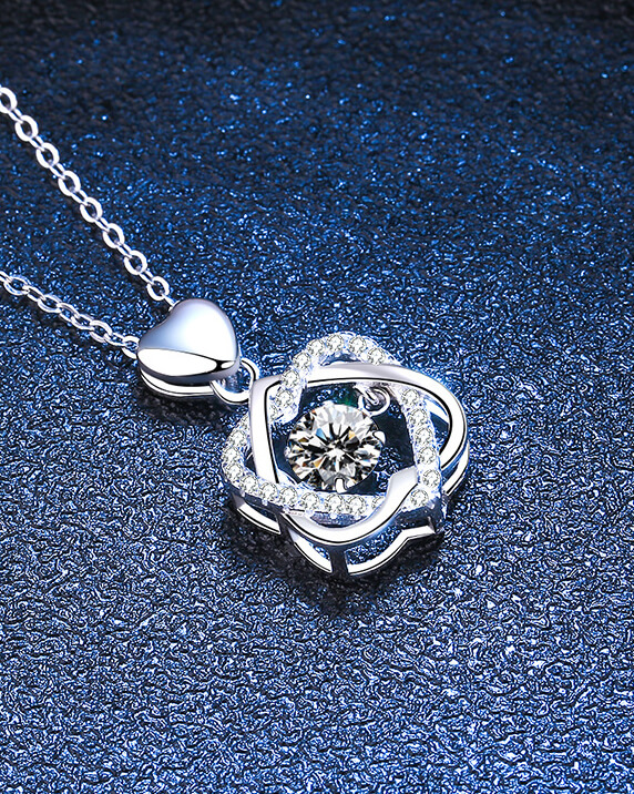 Love Moissanite Heart Necklaces Anniversary Jewelry Gift - Image 6