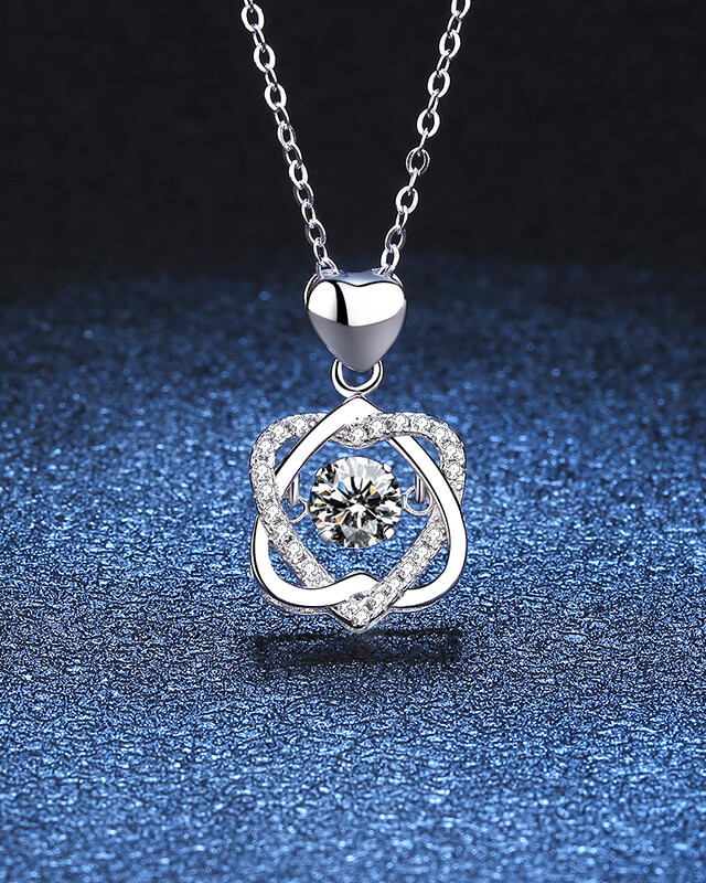 Love Moissanite Heart Necklaces Anniversary Jewelry Gift - Image 7