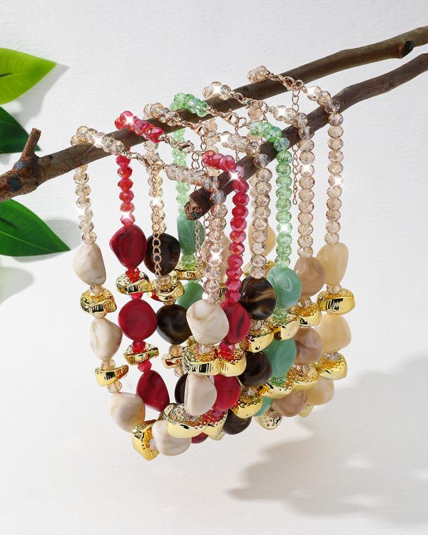 Irregular Chunky Colorful Beaded Necklace Vacation Jewelry