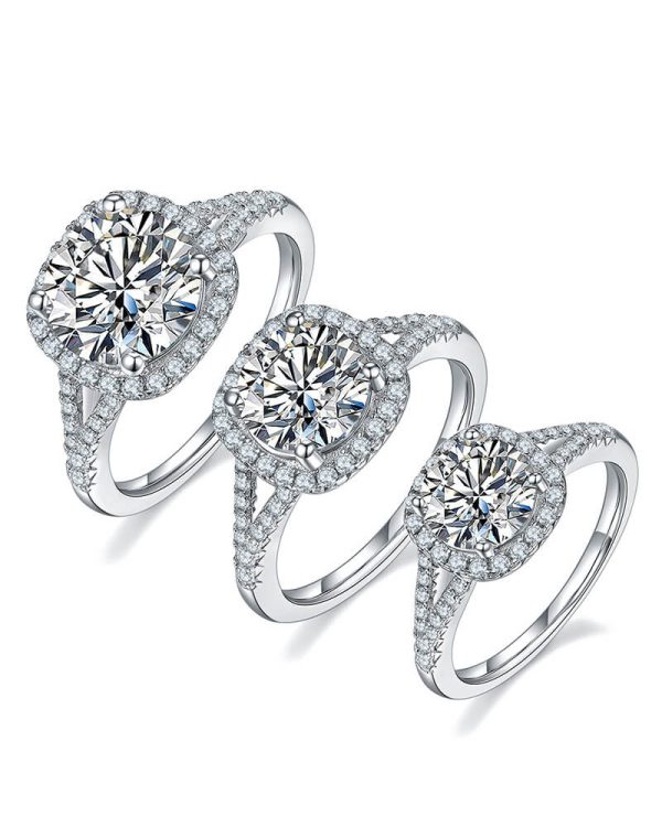 Luxe 3 Carats Square Moissanite Engagement Ring For Bridal Wedding 7