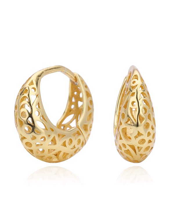 Openwork Small Chunky Huggie Earring for Daily 4