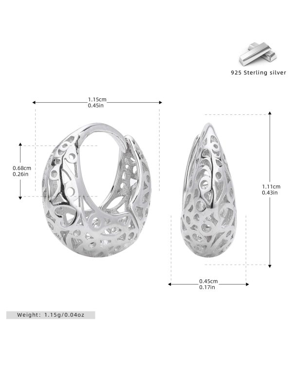 Openwork Small Chunky Huggie Earring for Daily 6