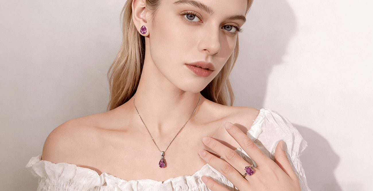 Pear Cut October Birthstone Teardrop Necklace for Women 1