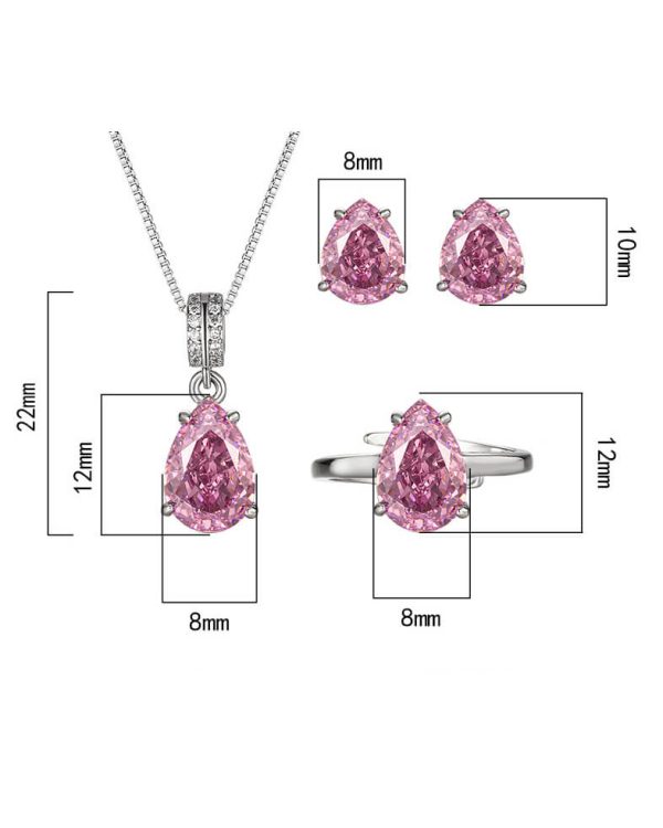Pear Cut October Birthstone Teardrop Necklace for Women 8