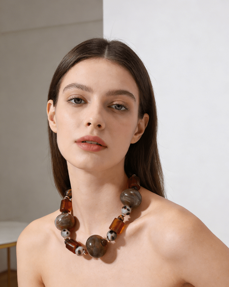 Alternative view of Trendy Fashion Vintage Acrylic Bib Collar Choker Jewelry