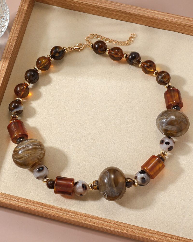 Trendy Fashion Vintage Acrylic Bib Collar Choker Jewelry 3