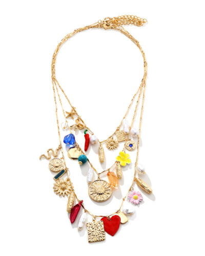 Vintage Bohemian Charm Chain 3-Layered Pendant