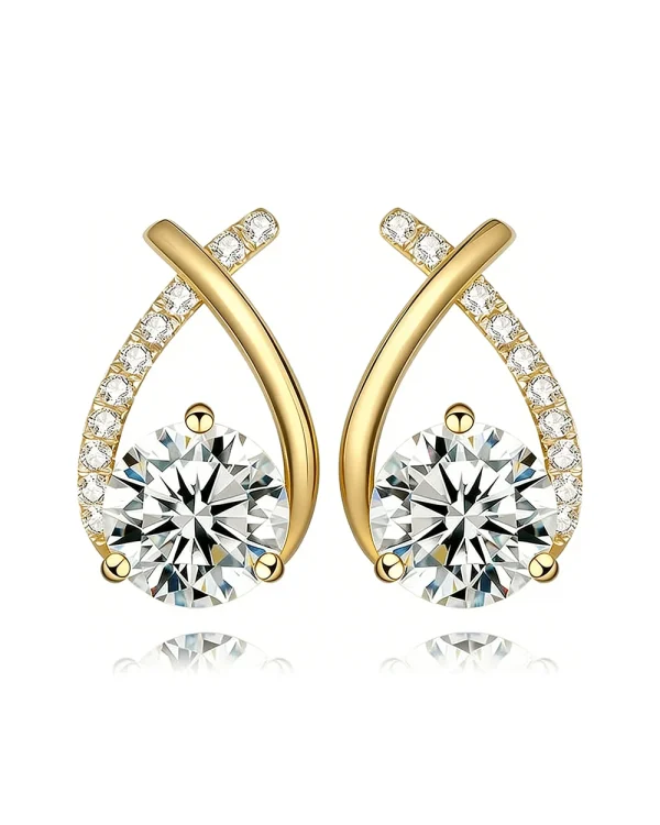 1 CT Moissanite Stud Earrings 2 1