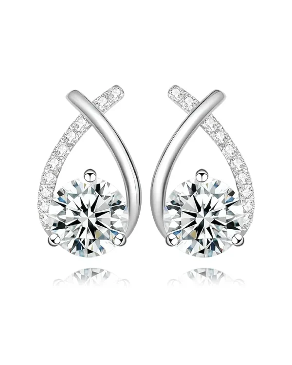 1 CT Moissanite Stud Earrings 4