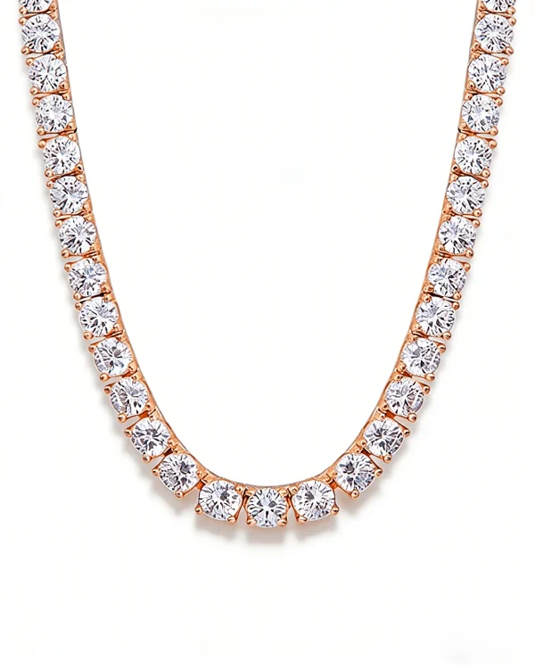 15CT Diamond Tennis Necklace Chain 18K Gold For Men Women