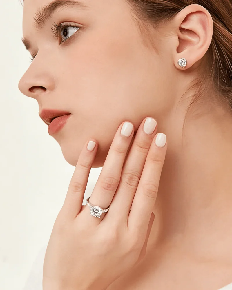 Alternative view of 3CT Round Diamond Engagement Rings Gold For Women