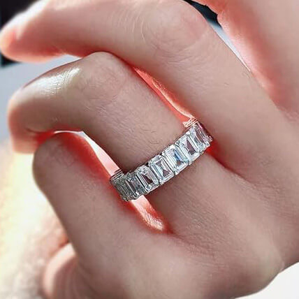 Emerald Cut Moissanite Engagement Rings 2