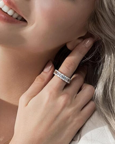 Emerald Cut Moissanite Eternity Band 1