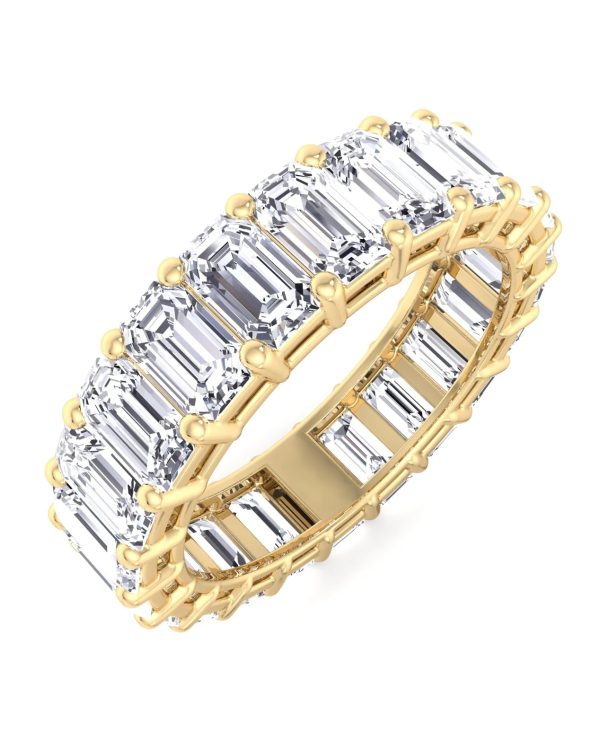 Emerald Cut Diamond Eternity Band 18K Gold