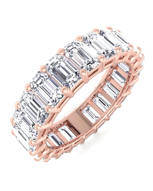 Emerald Cut Diamond Eternity Band 18K Rose Gold