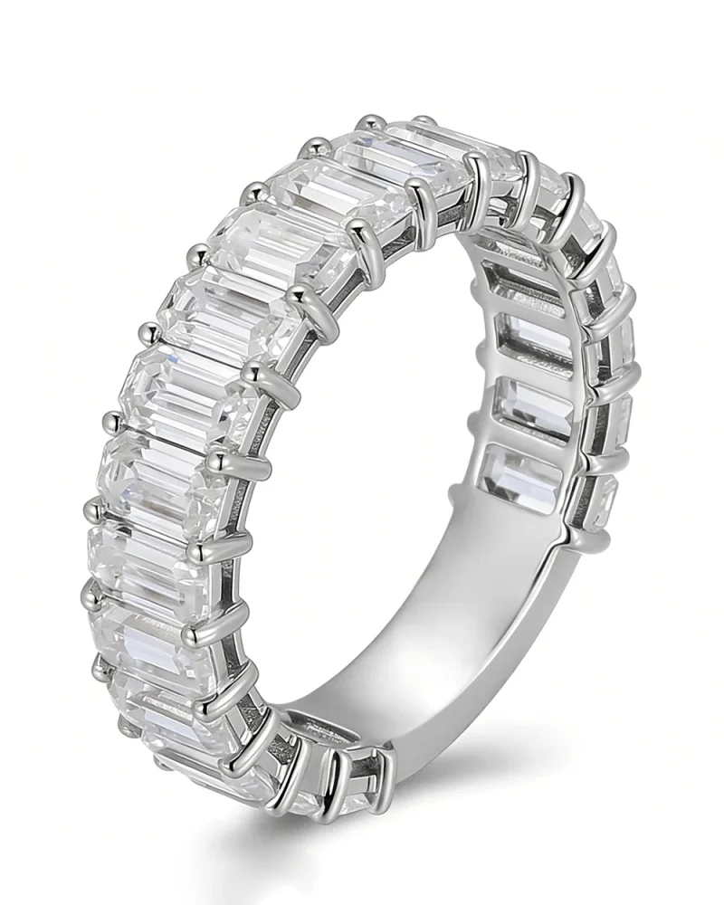 Emerald Moissanite Engagement Rings 11