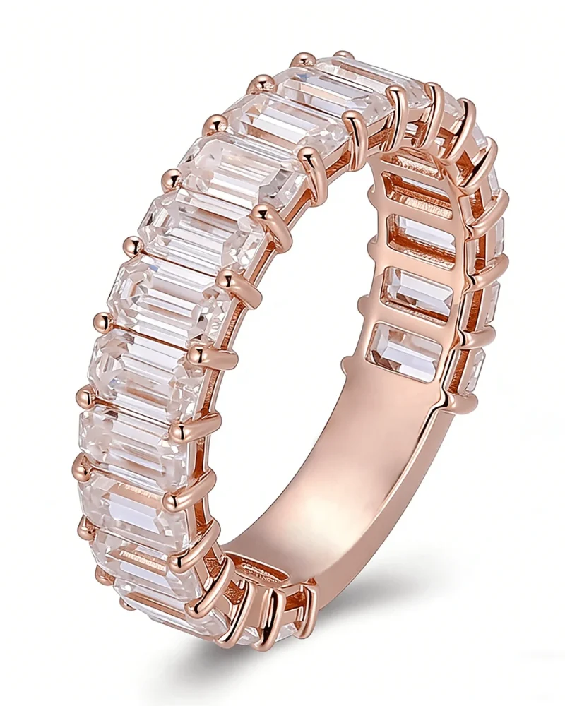 Emerald Moissanite Engagement Rings 9