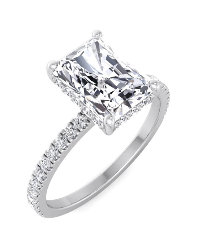 Radiant Lab Grown Diamond Rings K Gold Engagement