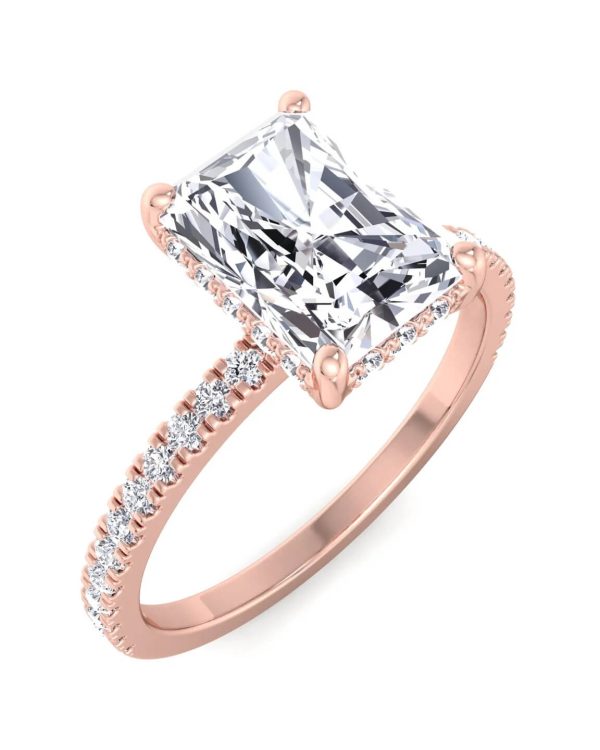 Radiant Lab Grown Diamond Rings Rose Gold Engagement