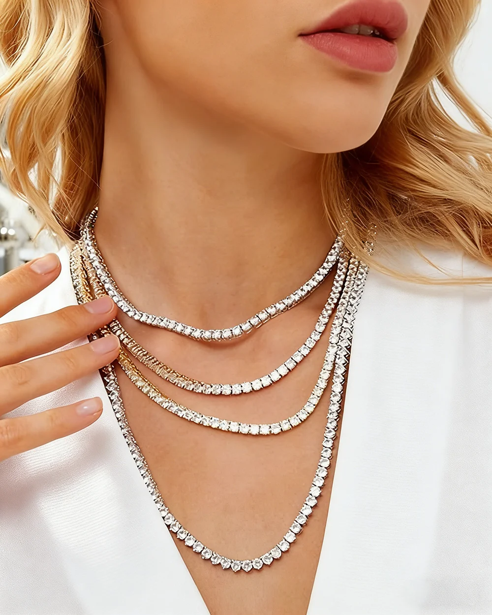 2-6MM Men's Moissanite Tennis Chain Necklace - Image 2