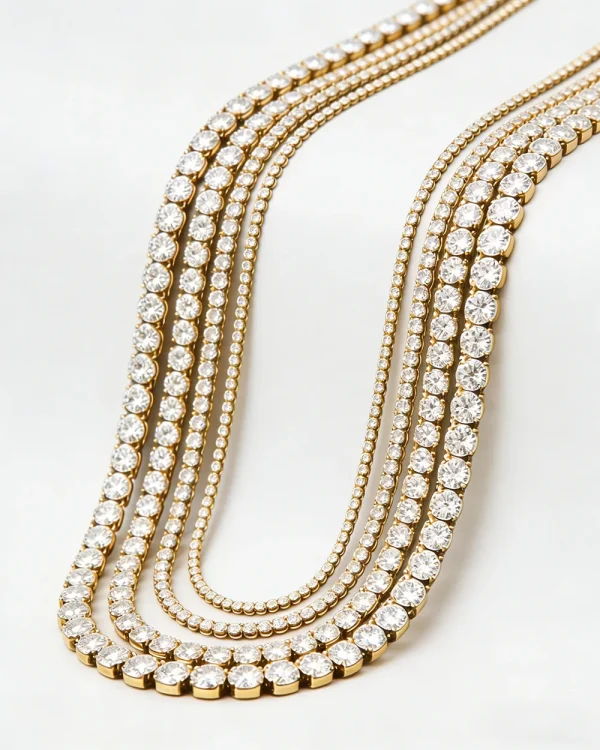 2-6MM Men's Moissanite Tennis Chain Necklace