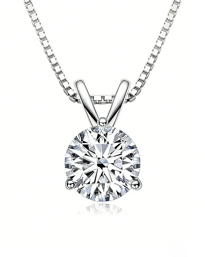Moissanite Solitaire Necklace 2 1