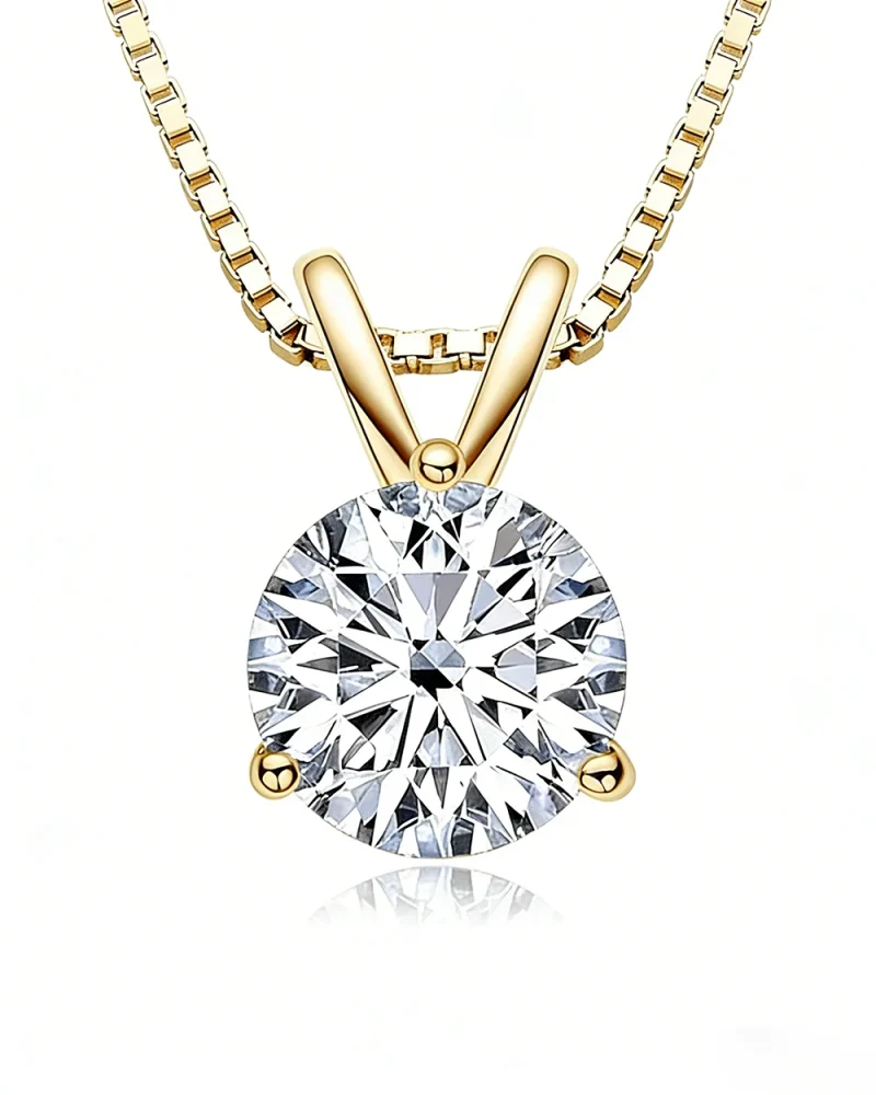 Moissanite Solitaire Necklace 3 1