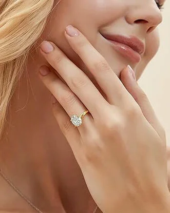 Alternative view of Oval Engagement Rings Rose Gold Solitaire Diamond Rings