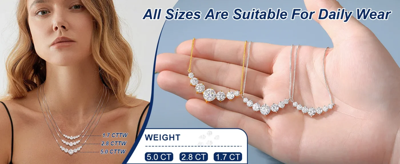 Smile Moissanite Pendant Necklace 6