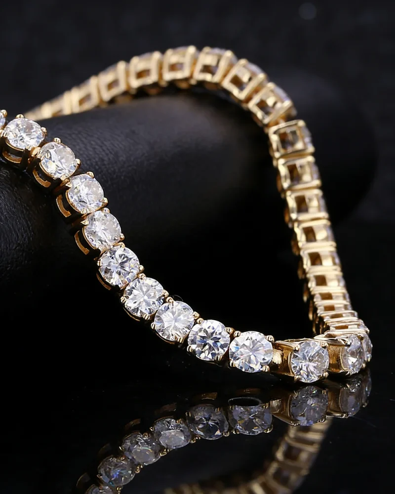 3-5MM Sterling Silver Moissanite Tennis Bracelet Gift