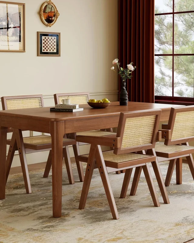 Alternative view of Mid-Century Chandigarh Inspired Chair Rattan Accent Chairs With Cushion