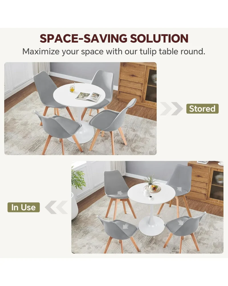 Round Tulip Table Dining Room 15