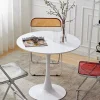 Modern Round White Tulip Table Dining Room