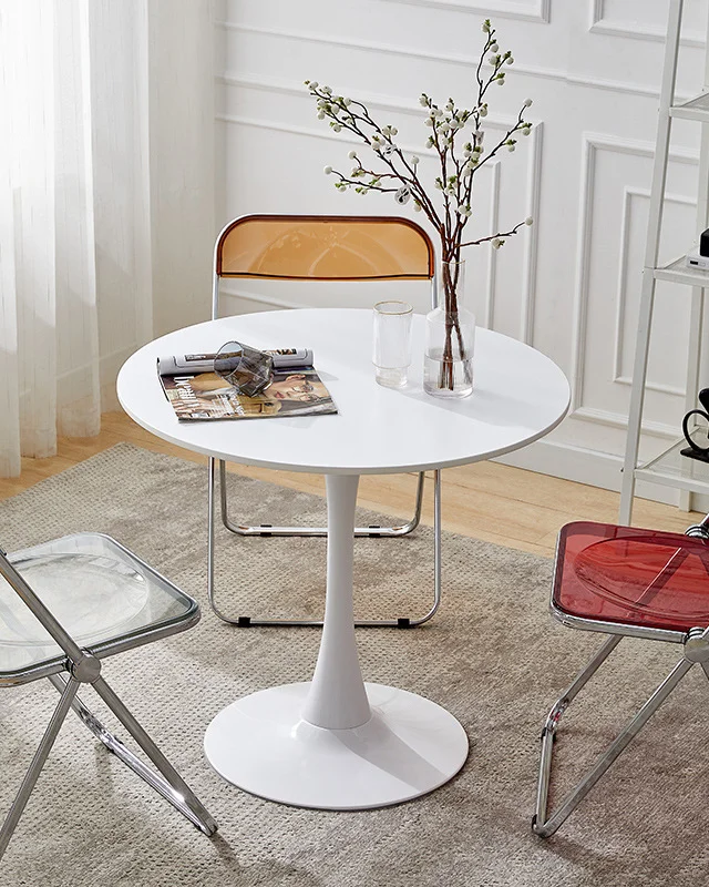 Modern Round White Tulip Table Dining Room