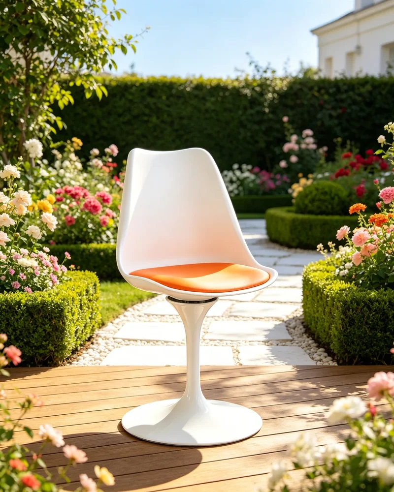 Swivel Tulip Side Chair with Cushion for Dining Room