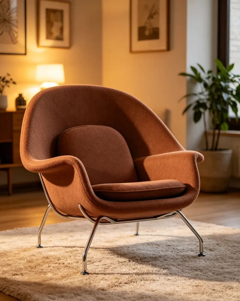 Alternative view of Womb Chair And Ottoman Accent Recliner Chair