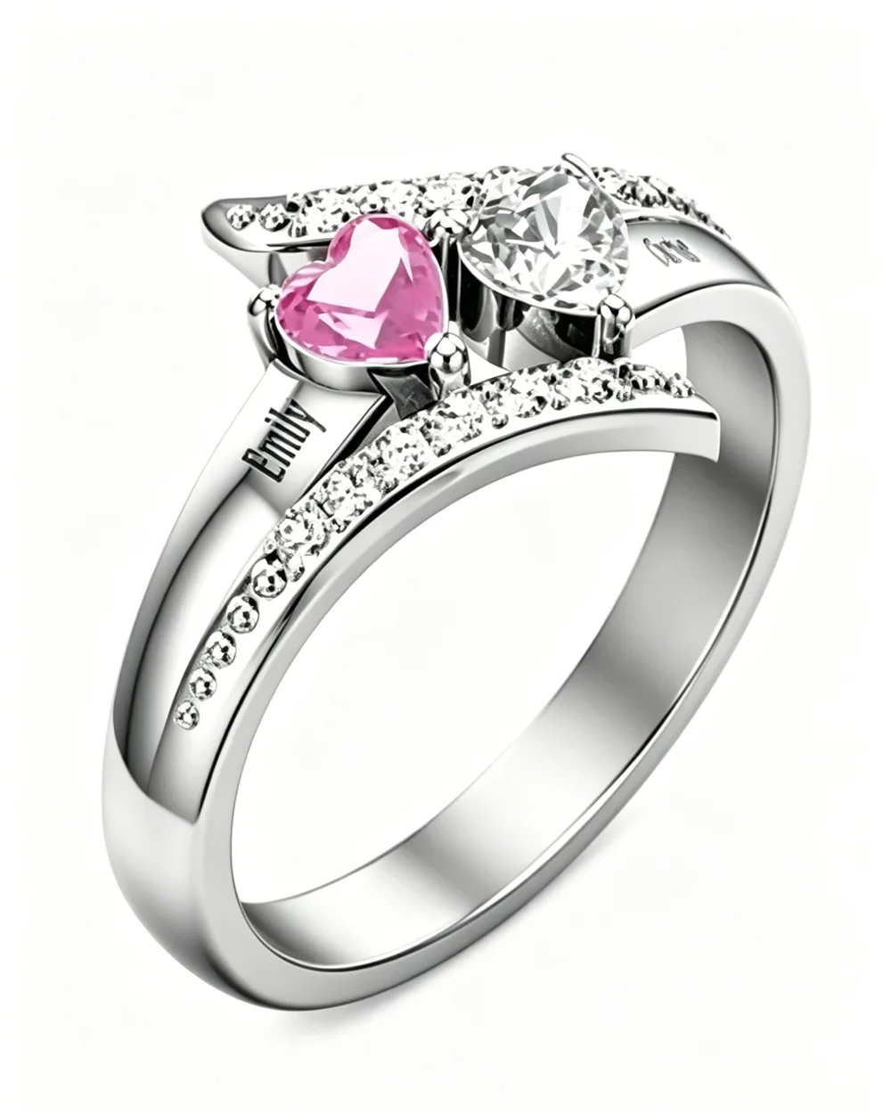 Personalized Name Birthstones Ring 925 Sterling Silver - Image 7