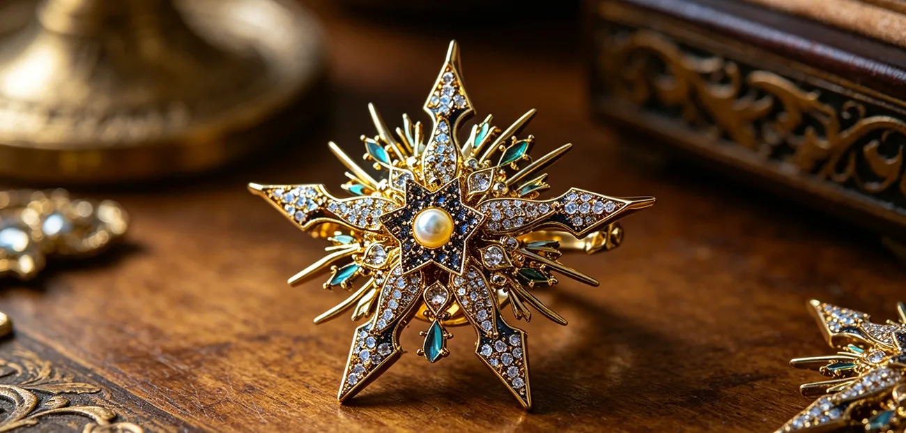 Twilight Starburst Pearl Brooch 1 1