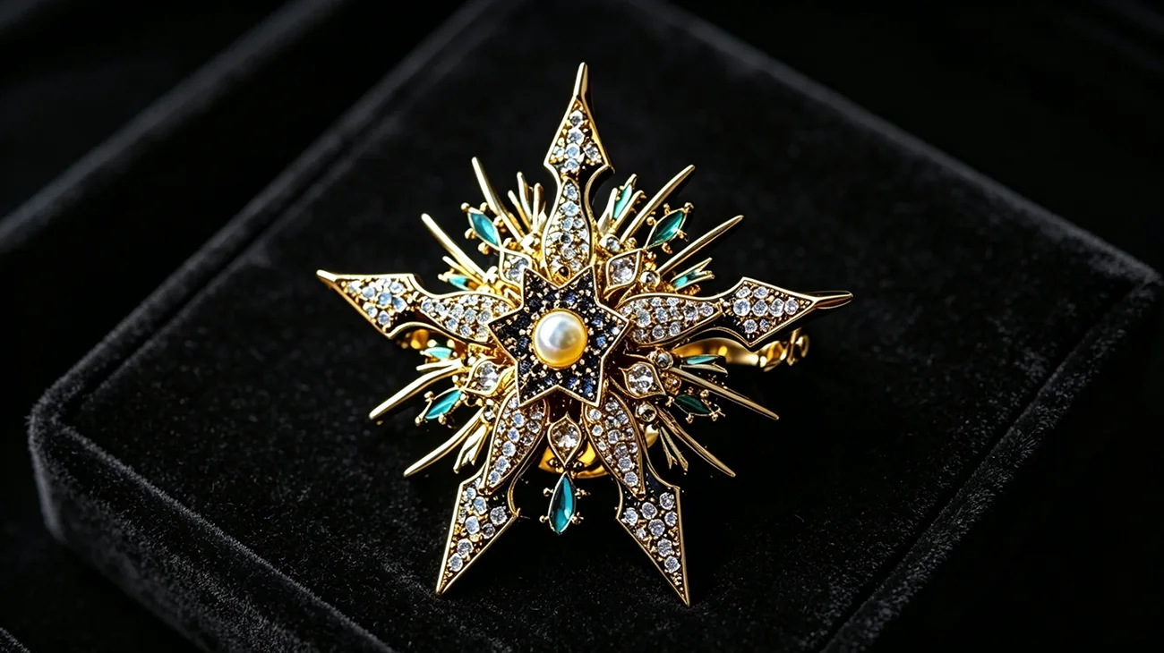 Twilight Starburst Pearl Brooch 1 2