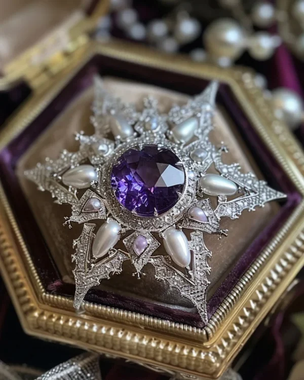 Twilight Starburst Pearl Brooch 1