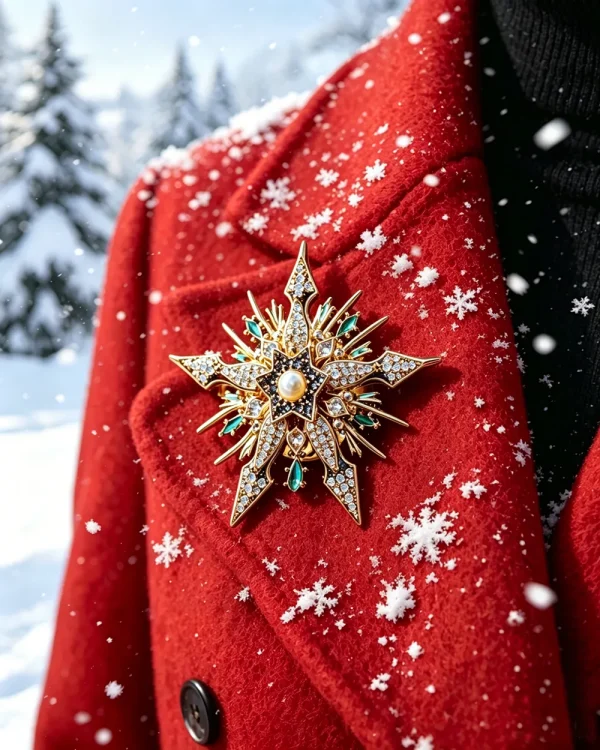 Alternative view of Twilight Starburst Pearl Brooch Antique Gemstone Style