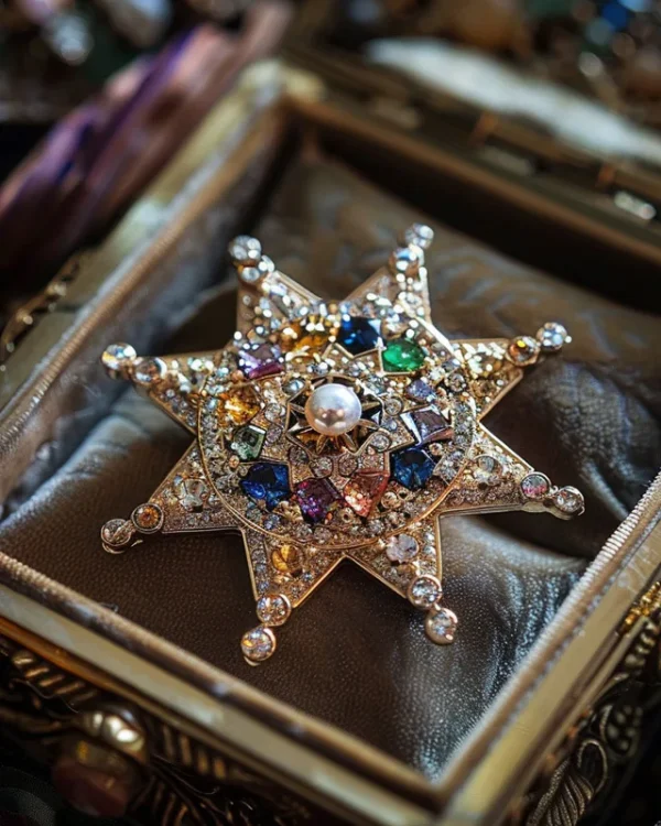 Twilight Starburst Pearl Brooch 2