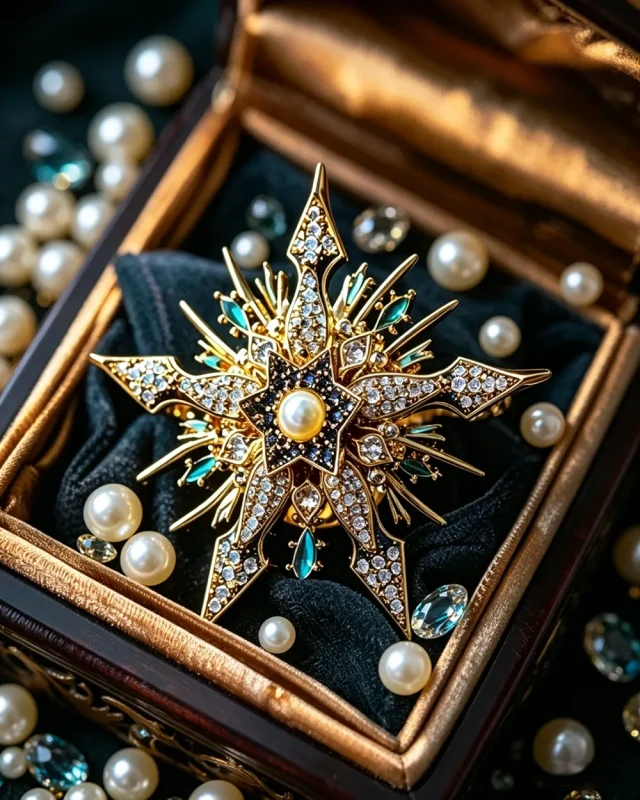 Twilight Starburst Pearl Brooch 4 1
